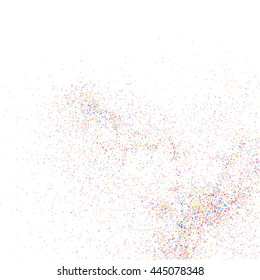 Colorful explosion of confetti  isolated on white background. Colored grainy texture.  Vector illustration,eps 10.