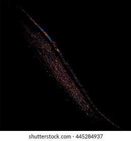 Colorful explosion of confetti  isolated on black  background. Vector illustration,eps 10.