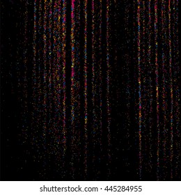 Colorful explosion of confetti  isolated on black  background. Vector illustration,eps 10.