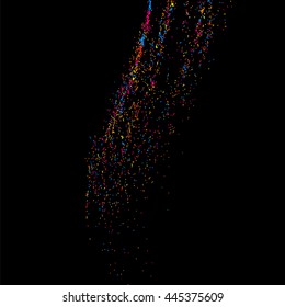 Colorful explosion of confetti  isolated on black  background. Vector illustration,eps 10.