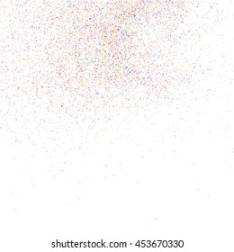 Colorful explosion of confetti  isolated on white background. Colored grainy texture.  Vector illustration,eps 10.