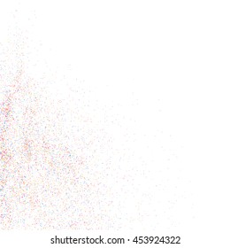 Colorful explosion of confetti  isolated on white background. Colored grainy texture.  Vector illustration,eps 10.