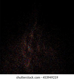 Colorful explosion of confetti  isolated on black  background. Vector illustration,eps 10.