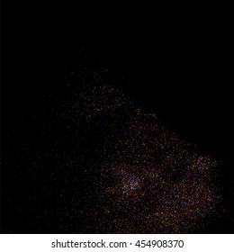 Colorful explosion of confetti  isolated on black  background. Vector illustration,eps 10.
