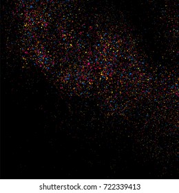 Colorful explosion of confetti  isolated on black  background. Vector illustration,eps 10.