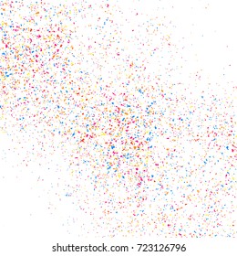 Colorful explosion of confetti isolated on white background. Vector illustration, eps 10.