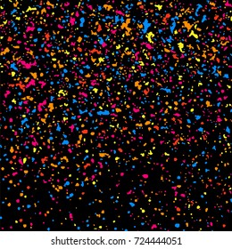 Colorful explosion of confetti  isolated on black  background. Vector illustration,eps 10.