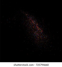 Colorful explosion of confetti  isolated on black  background. Vector illustration,eps 10.