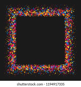 Colorful explosion of confetti. Multicolored frame. Editable design element. Vector illustration,eps 10.