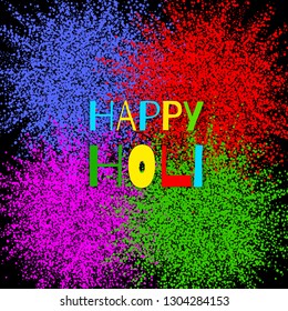 Colorful explosion for Happy Holi. Vector illustration of abstract colorful Happy Holi background. Indian Festival of Colors Happy Holi.