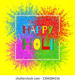 Colorful explosion for Happy Holi. Vector illustration of abstract colorful Happy Holi background. Indian Festival of Colors Happy Holi.