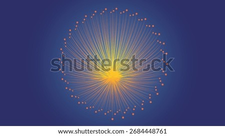 Colorful explosion lines radiating in a circle with a small ball at each end.