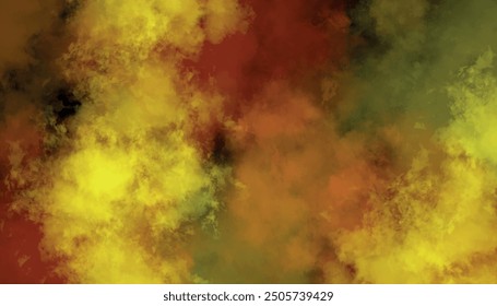 Colorful explosion on black background. Abstract dust explode. Red, yellow and green steam on a black background. Watercolor grunge texture	