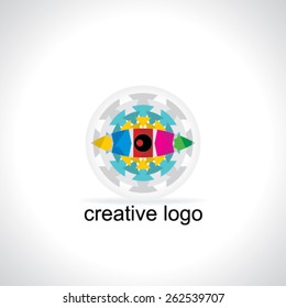 colorful eye creative logo concept 