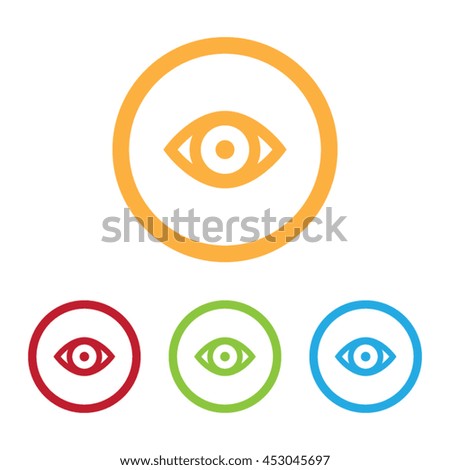 Colorful Eye Icons With Rings