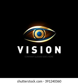 Colorful Eye Logo design vector template. Colorful media icon. Creative Vision Logotype concept. Isolated vector illustration.
