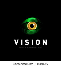 Colorful Eye Logo design vector template. Colorful media icon. Creative Vision Logotype concept. Isolated vector illustration.