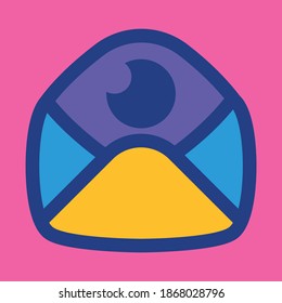 colorful eye and mail envelope icon logo design