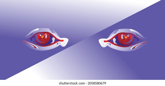 Colorful Eye Surealism Draw Art Vector Illustration EPS 10