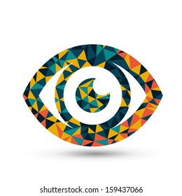 Colorful eye triangle pattern design