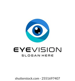 Colorful Eye Vision Abstract Logo Design Template.