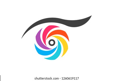 Colorful eye vision. Vector Logo Symbol