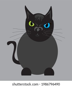 colorful eyed cat graphic design vector art