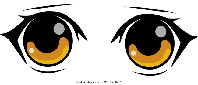 Colorful eyes collection isolated on white, modern design, Cartoon woman eyes and eyebrows with lashes. Isolated vector illustration. Can used for T-shirt print, tattoo eye concept. cartoon anime eyes