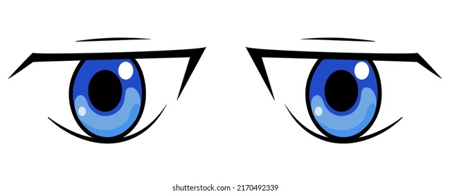 Colorful eyes collection isolated on white, modern design, Cartoon woman eyes and eyebrows with lashes. Isolated vector illustration. Can used for T-shirt print, poster and cards. cartoon anime eyes