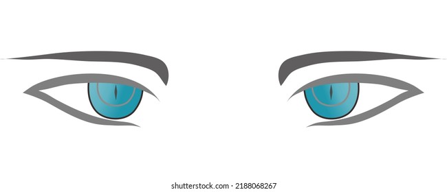 Colorful eyes collection isolated on white, modern design, Cartoon woman eyes and eyebrows with lashes. Isolated vector illustration. Can used for T-shirt print, poster and cards. cartoon anime eyes