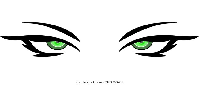 Colorful eyes collection isolated on white, modern design, Cartoon woman eyes and eyebrows with lashes. Isolated vector illustration. Can used for T-shirt print, poster and cards. cartoon anime eyes