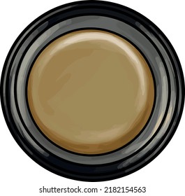 A colorful eyeshadow container. Golden shadows. Realistic makeup cosmetics isolated on white background vector illustration. Decorative cosmetics for the face, cosmetic fashion makeup.