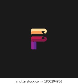 colorful f letter abstract logo, unique design with the initials f.