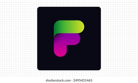 Colorful F Letter Creative Monogram Vector Sign, Stylish and Gradient Logo Sign F Letter, F Character Logo Symbol