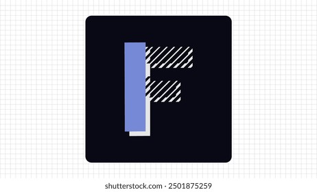 Colorful F Letter Vector Logo, Stylish Gradient Lines Logo Sign F Letter, F Character Logo Symbol