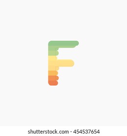 Colorful f  Letters, vector design template elements for design