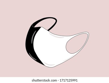 The colorful fabric face mask isolated on white background protect viruses or dust and allergy.So cute.