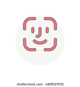 Colorful face ID vector icon isolated on white background. Protect symbol modern, simple, vector, icon for website design, mobile app, ui. Vector Illustration.