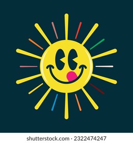 Colorful face savoring food cartoon emoji vector illustration design editable and resizable 