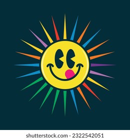 Colorful face savoring food cartoon emoji vector illustration design editable and resizable 
