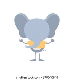 colorful faceless caricature of elephant with t-shirt vector illustration