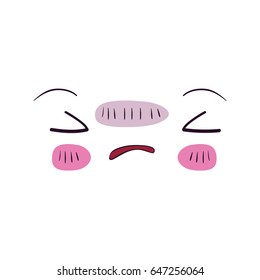 colorful facial expression angry kawaii vector illustration