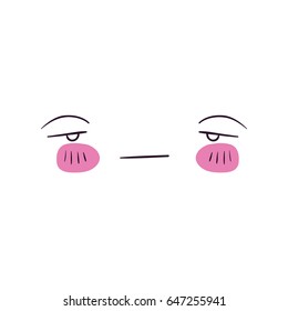 colorful facial expression sad kawaii vector illustration