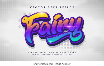 Colorful Fairy Editable Vector Text Effect. Suitable for Happy Theme.