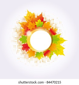 Colorful fall background with leaf