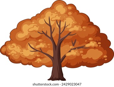 Colorful fall foliage on a stylized tree