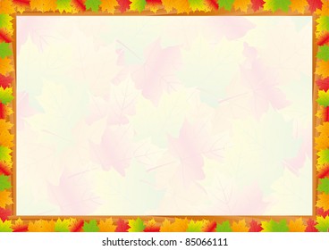 Colorful fall frame with leaves