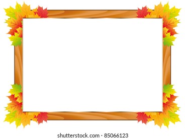 Colorful fall frame with leaves