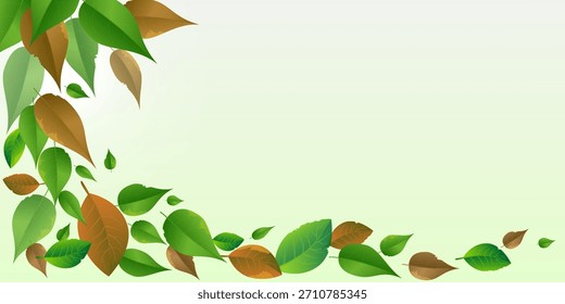 Colorful fall leaf border with copy space