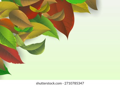 Colorful fall leaf border with copy space